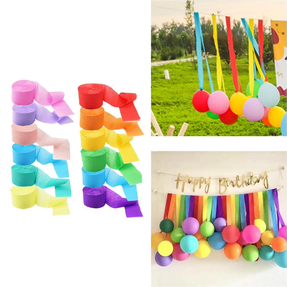 Crepe Paper Streamers DIY Supplies Decor Hanging 4.5Cmx25M for Party Wedding