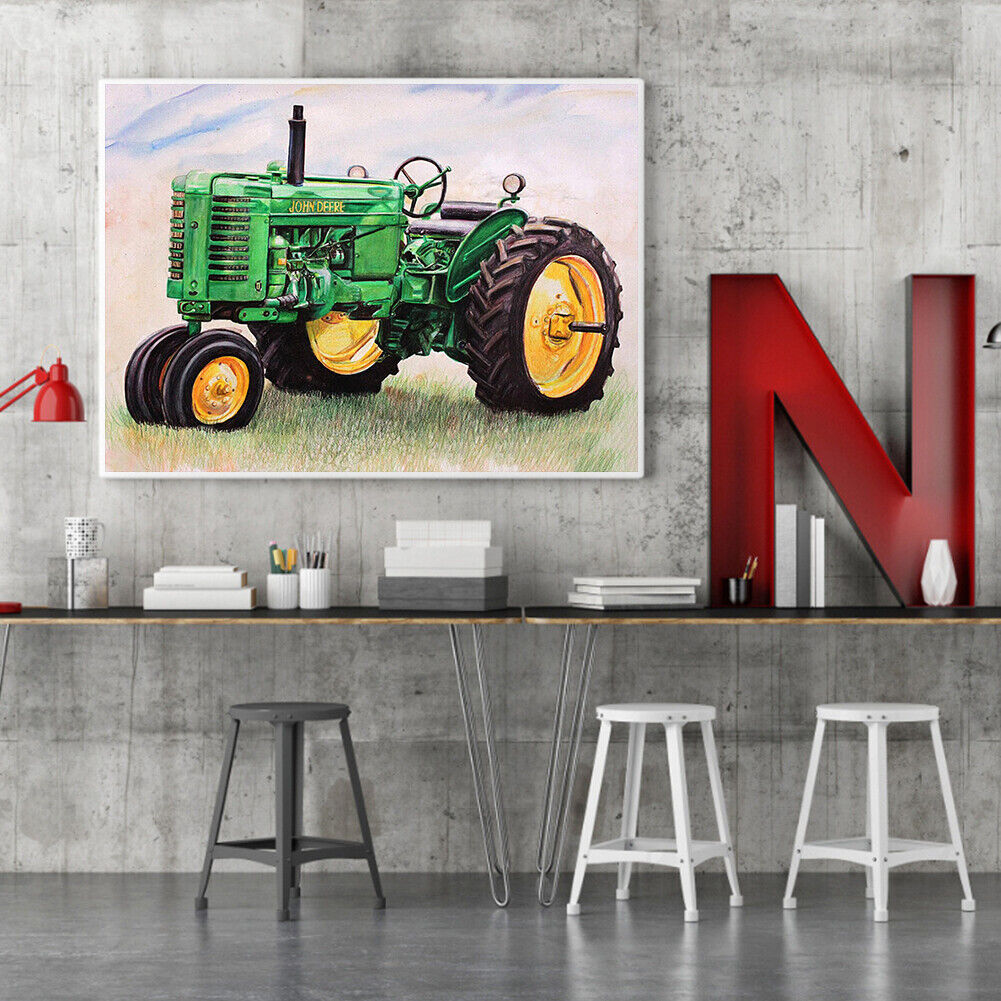 Tractor Frameless DIY Oil Paint by Numbers Kit Picture Coloring Canvas Art