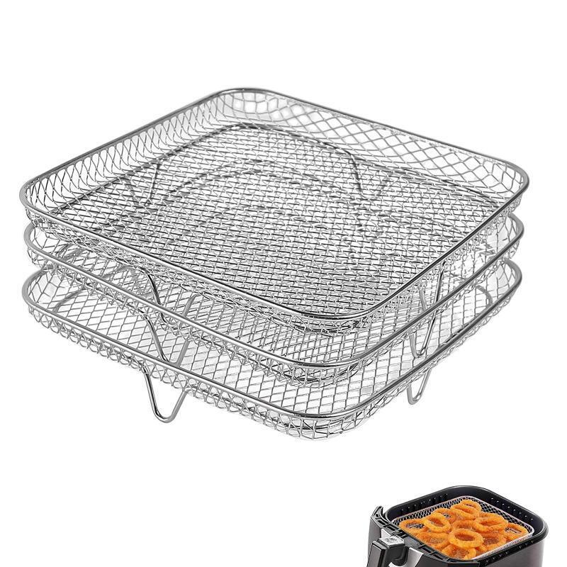 3-Layer Stackable Racks with Clamp Dehydrator Rack Air Fryer Accessories