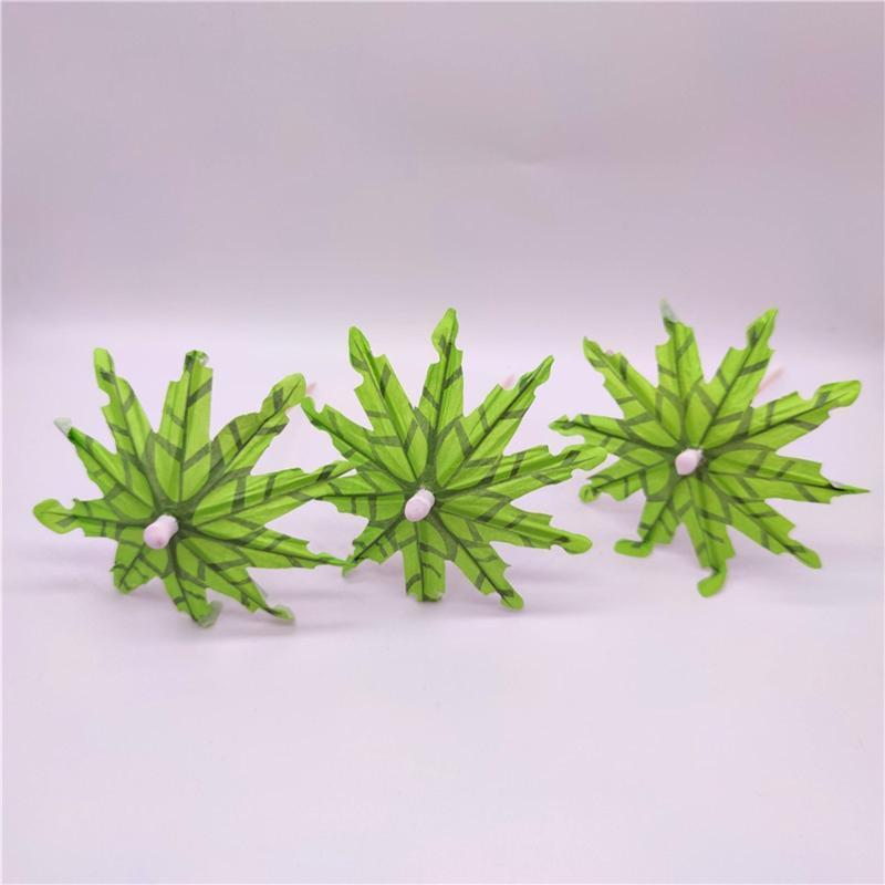 Umbrellas Green Coconut Palm Tree Fruit Sticks Cupcake Toppers for Party