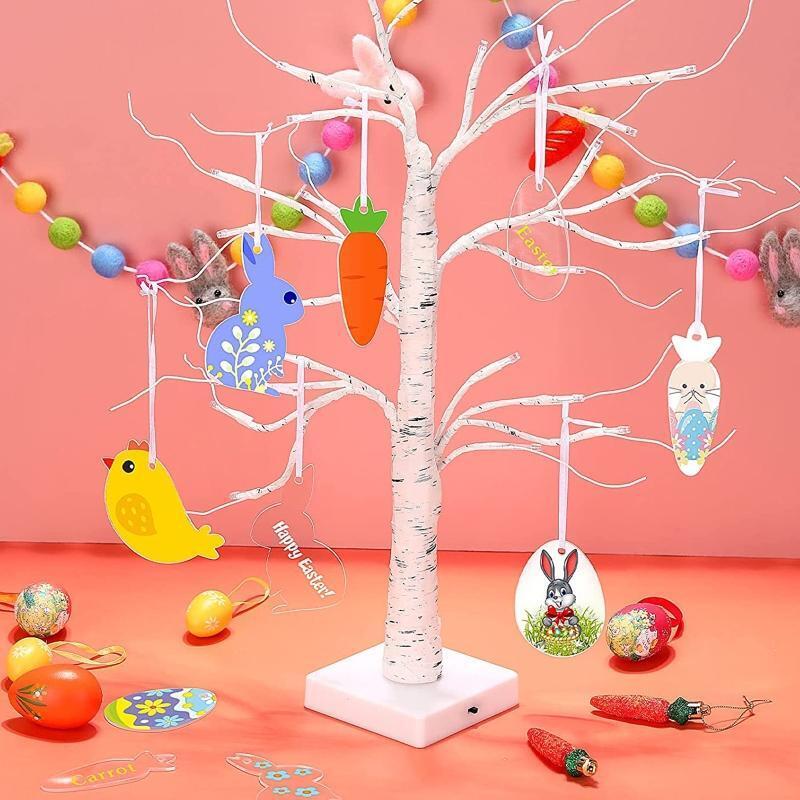 Acrylic Easter Ornament 48pcs/set Unfinished Blank Hanging Tree Ornaments