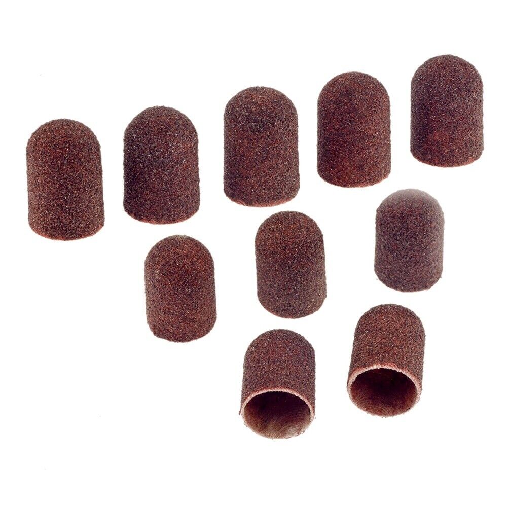 10Pcs Nail Salon Manicure Pedicure Sanding Caps Replacement Callus Surface File