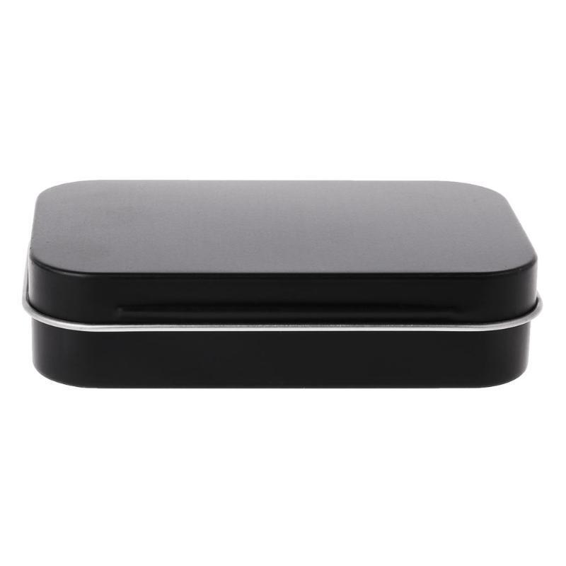 Storage Box Small Jewelry Candy Coin Key Organizer Tin Flip Black Gifts Sealed