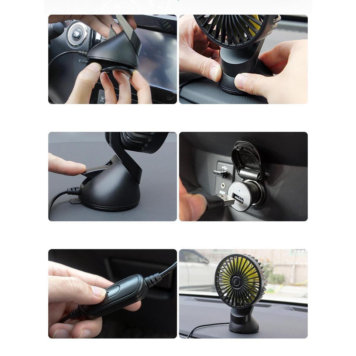 5V USB Fan Ventilation Variable Speed Electric for Car Dashboard RV Truck