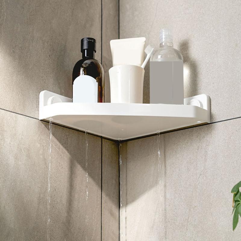 Shower Shelf Heavy Duty Adhesive Shower Rack Fast Drain and Rustproof White