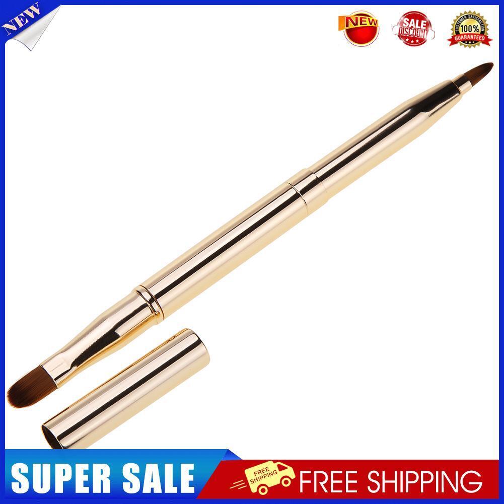 Double-headed Retractable Makeup Blush Lip Brush and Eyeshadow Brush