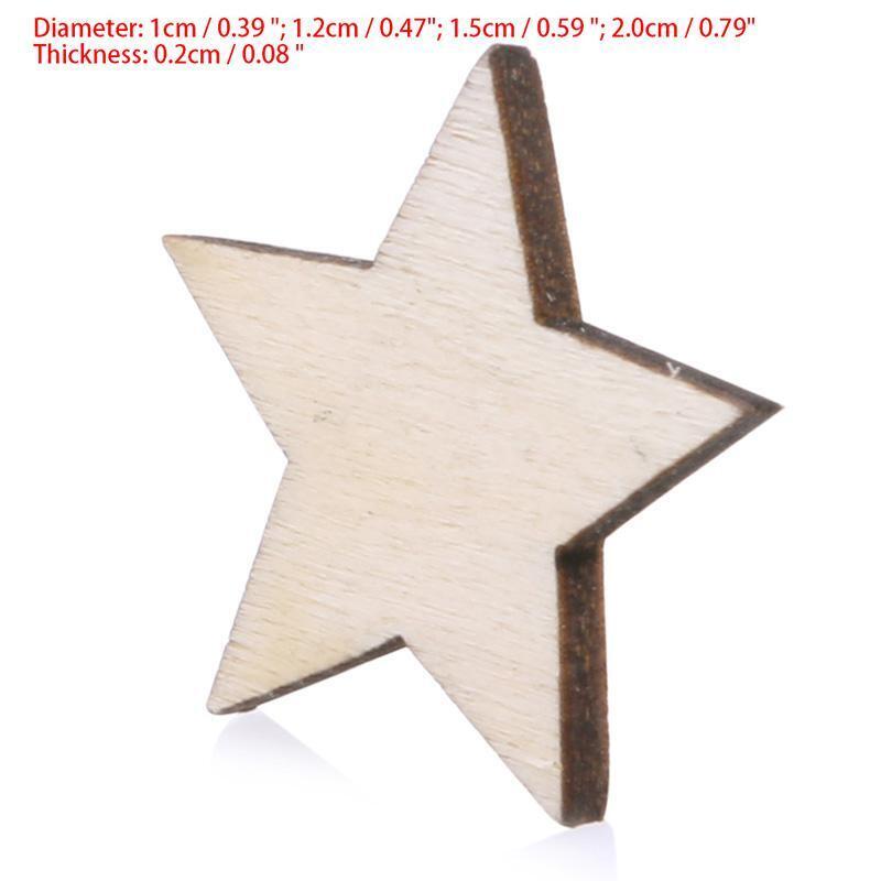 100pcs Wooden Mixed Wood Mini Stars Craft Scrapbooking Wedding Table Decor DIY