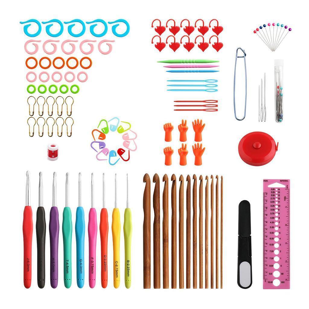 Aluminum Crochet Hooks, Knitting Needles, 110 Pieces, Knitting Handmade Thread