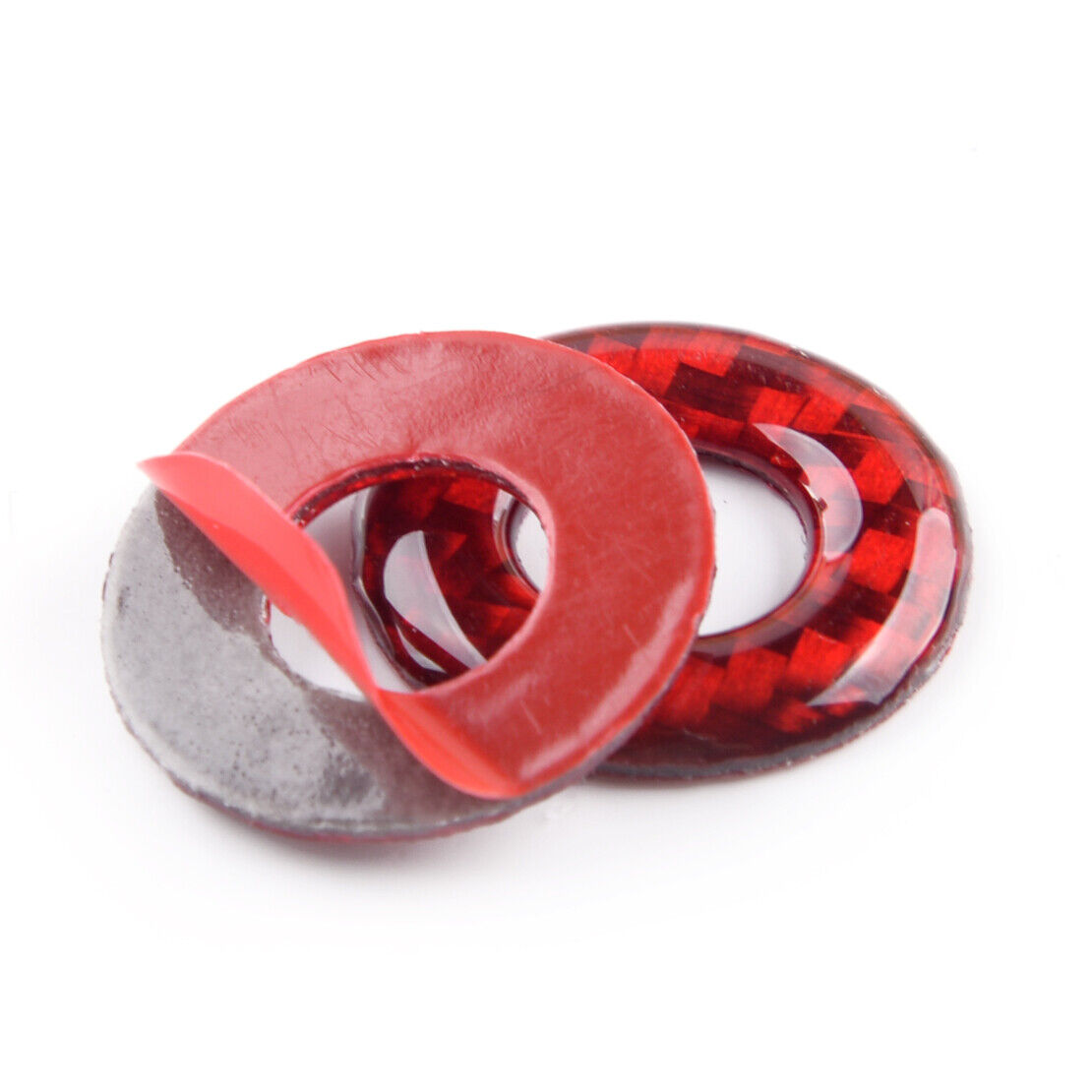 Carbon Fiber Red Door Lock Pin Cover Trim Fit for Dodge Challenger 2008-2014