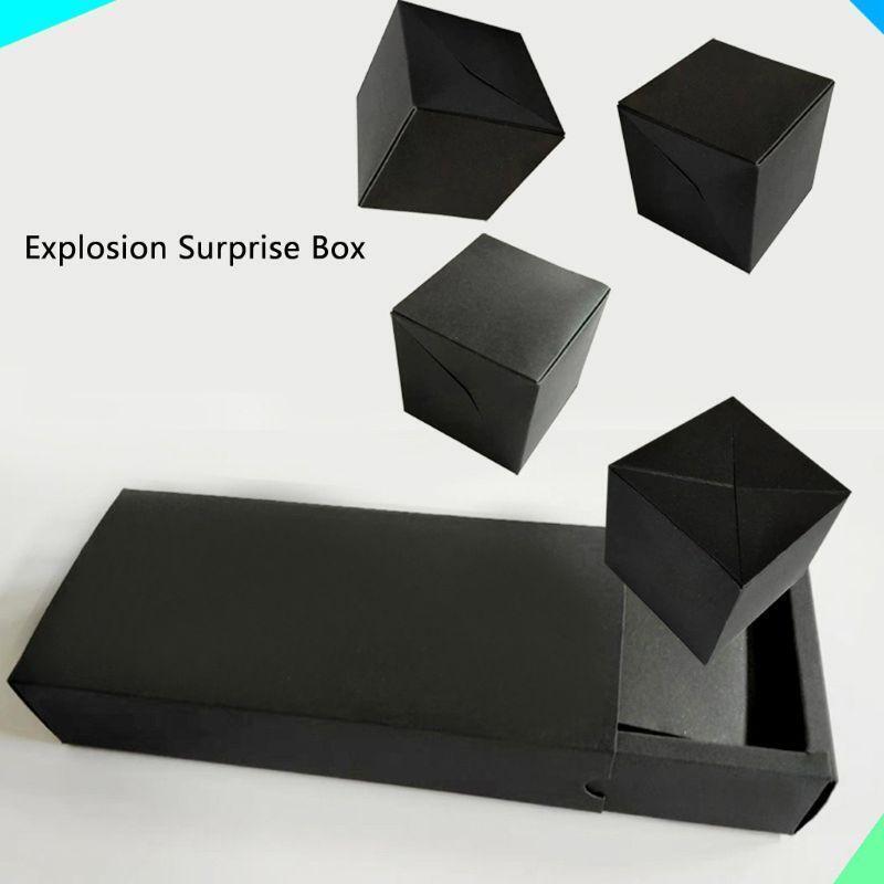 Black Pops Up Explosion Box DIY Gift Box Photo Album Scrapbook Jump Present Book