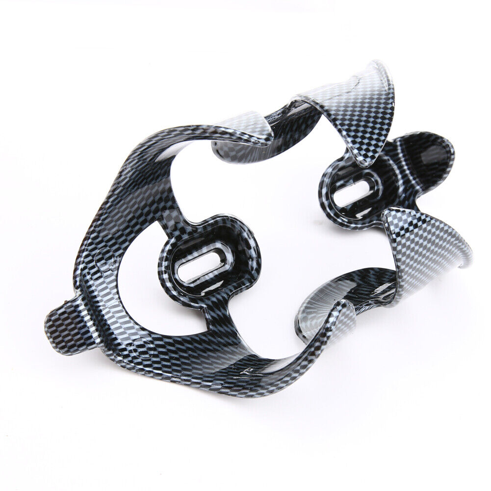 Bike Water Bottle Cage Carbon Fiber Texture Water Bottle Holder + 2 Screws