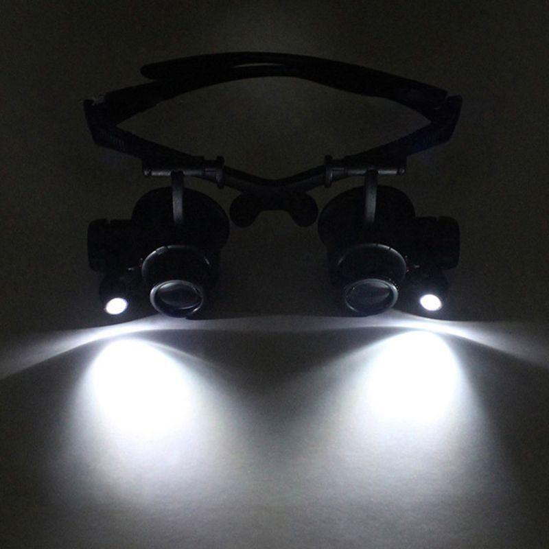 Bracket Headband Magnifying Glass With 2 LED Lights And 6 Interchangeable Lens