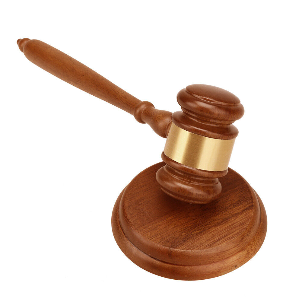 Durable Wooden Handmade Craft Lawyer Judge Auction Hammer Gavel Court Decor