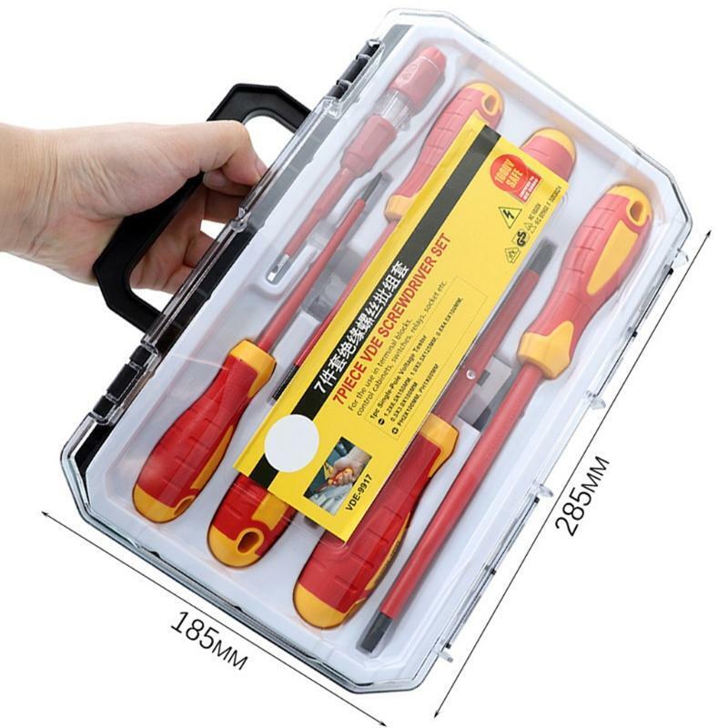 7Pcs/Set Insulated Screwdriver Set 1000V Cross Slotted Screwdriver