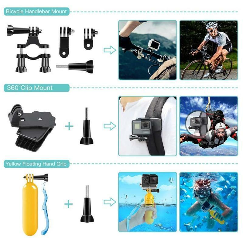 48-in-1 Action Camera Accessories Kit for Hero 9 8 Max 7 6 5 4 3 3+ 2 Black/Osmo