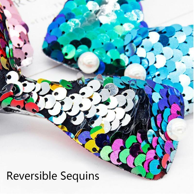 8 Color Fish Tails Hair Clips Reversible Sequins Beauty Fish Hairpins Baby Girls