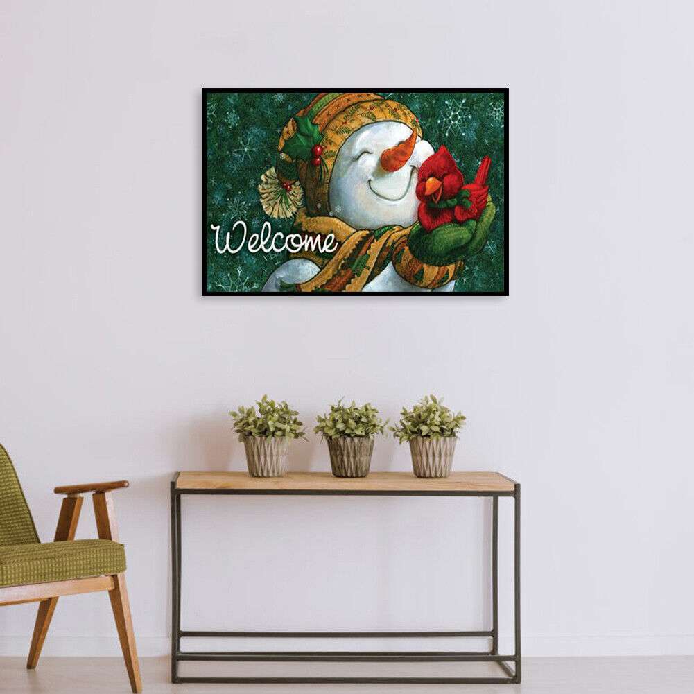 5D DIY Diamond Painting Snowman Bird Full Round Drill Mosaic Picture Kit