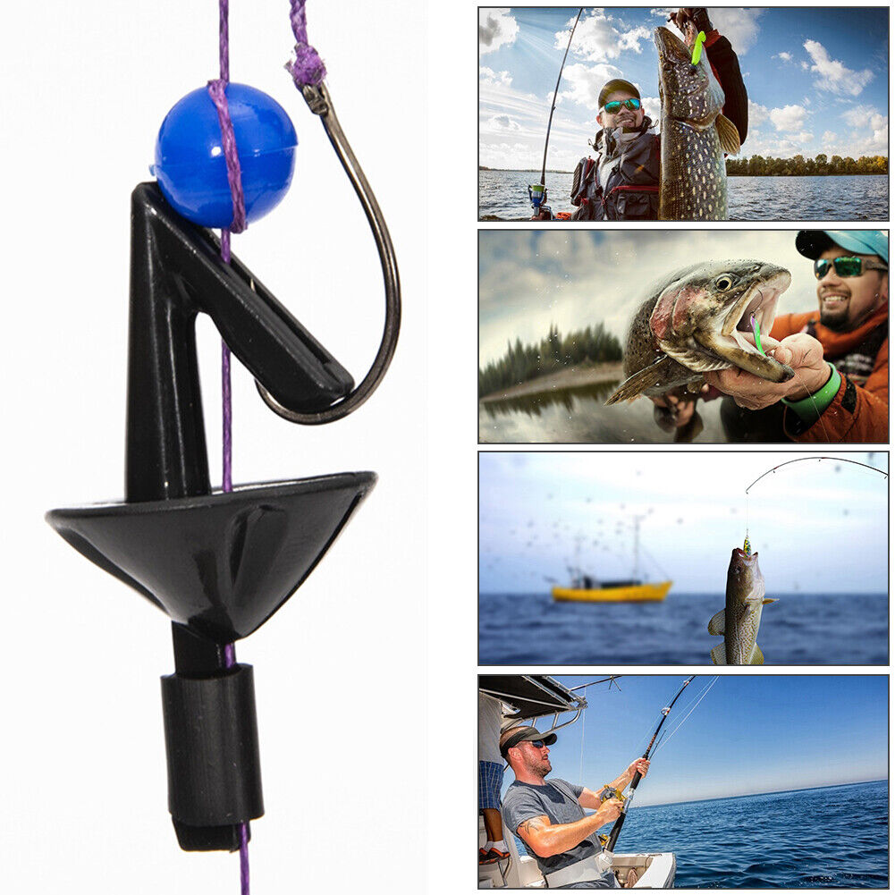 20pcs Sea Fishing Rig Protects Hooks Bait Holders Clip Impact Shields Black