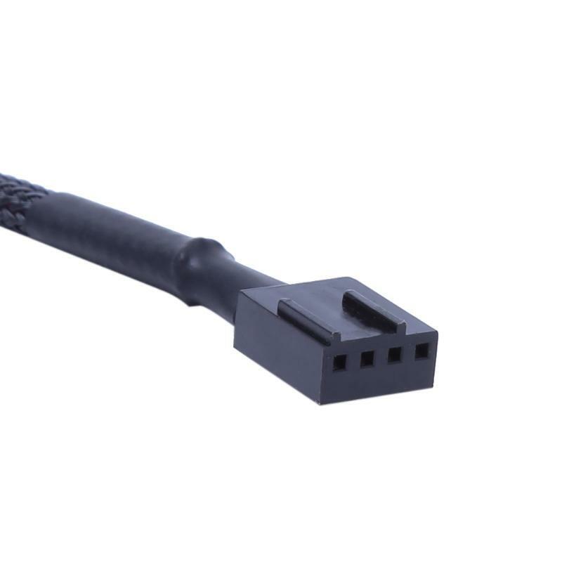 1PC 1 To 3 Way Splitter Black Sleeved 4-Pin PWM Connector Fan Extension Cable