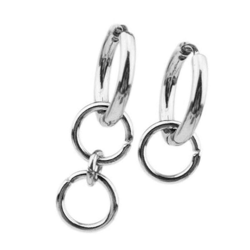 Polished Circle Earrings Gothic Yibo Style Jewelry Gift Awards Commemoration