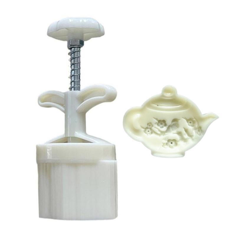 Plastic Material Mooncake Moulds Mooncake Stamps Plum Teapot Shaped Pastry Tools