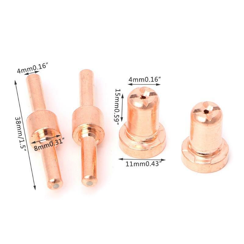 60PCS  Extended Long Plasma Cutter Tip Electrodes&Nozzles Kit  Welding Nozzle