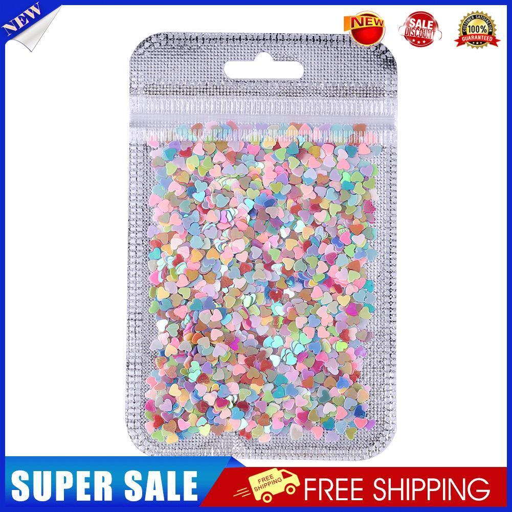 500pcs/bag Colorful Flashing Film DIY Solid Peach Heart Nail Glitter Sequin