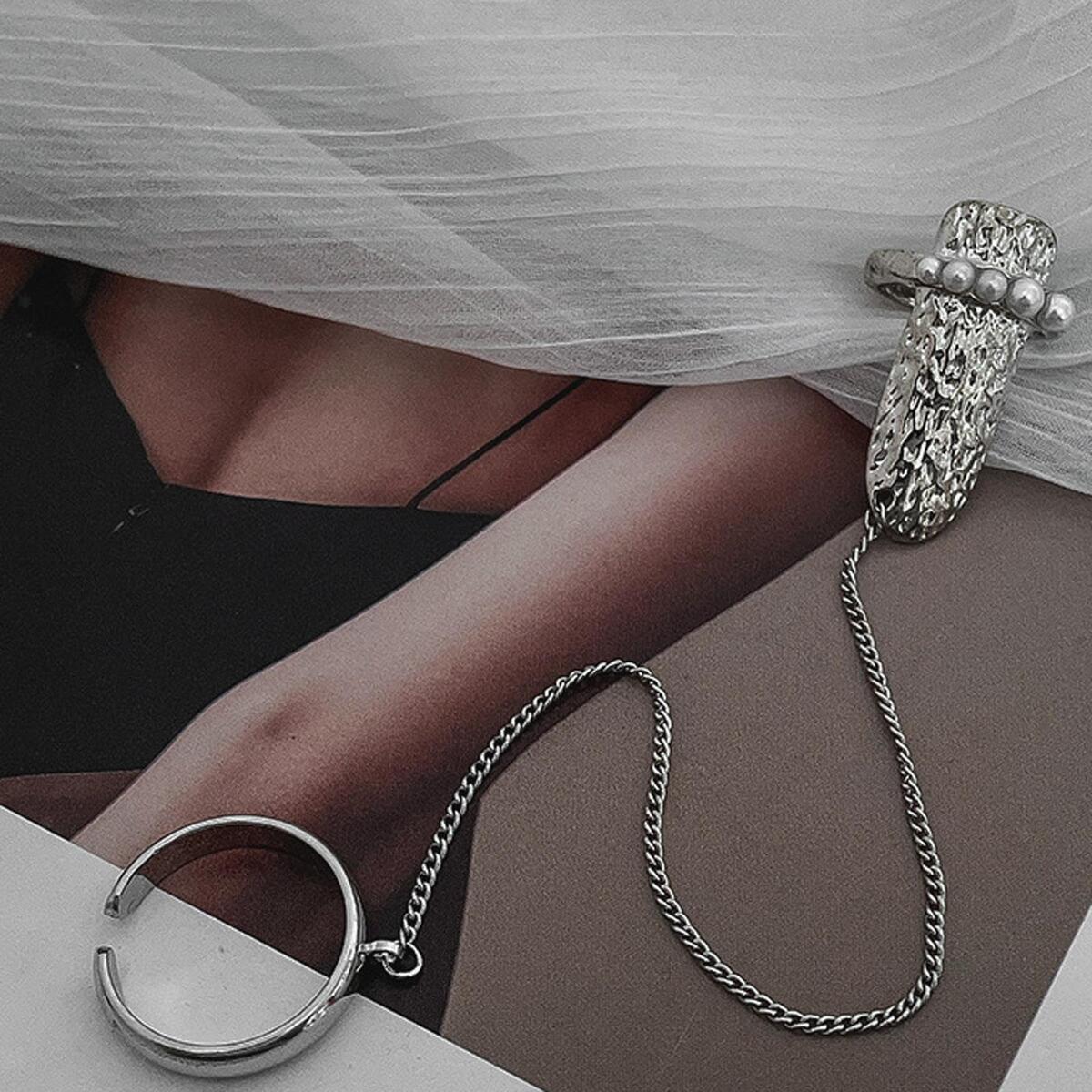 Adjustable Fingernails Ring Nail Art Charms Finger Nail Cover for Costume Daily