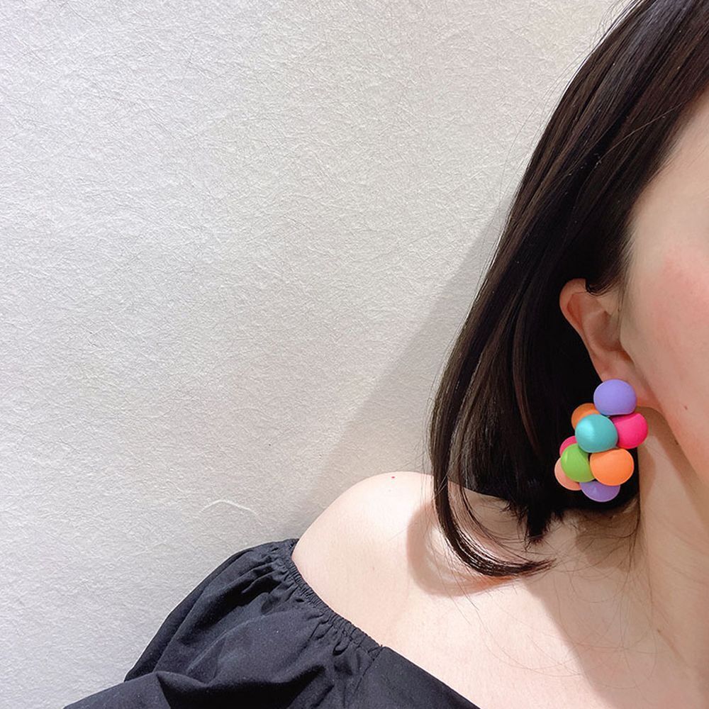 New Fashion Girl Luxury Jewelry Earrings Exaggerated Colorful