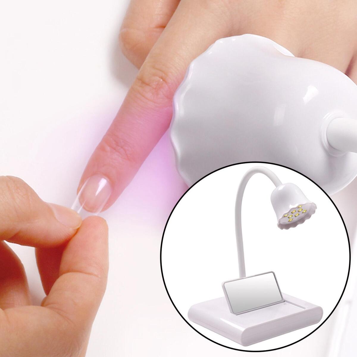 LED Nail Lamp Rechargeable Portable Professional with Mirror for Toenail Gel