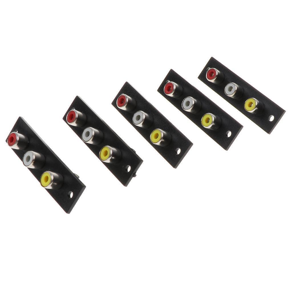 5 Pcs 3RCA Female to Female Coupler AV Video Audio Adapter Cable connector