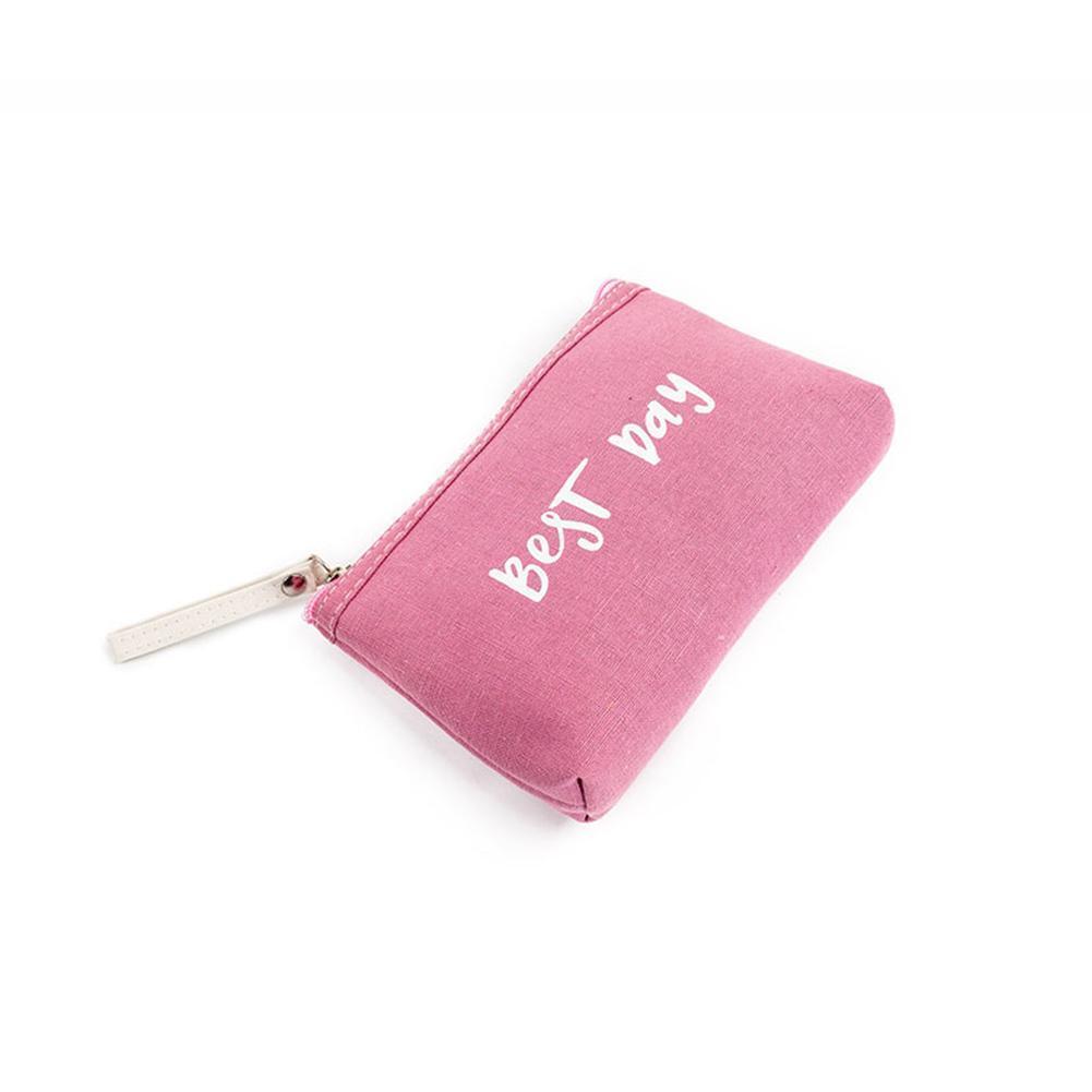 Fashion Women Letter Print Clutch Cosmetics Storage Makeup Bags (Rose Red)