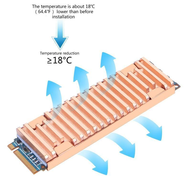 Copper Heatsink Thermal Conductive Adhesive For M.2 NGFF 2280 PCI-E NVME SSD