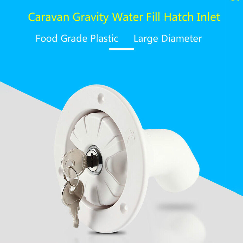 RV Accessory Gravity Fresh Water Fill Hatch Lockable Inlet Filter for Boat