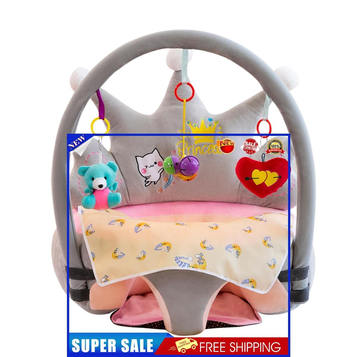 Baby Sofa Support Seat Cover Learning To Sit Chair Case No Filler (Grey)