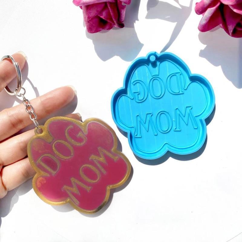 Pet Little Dog Paw Keychain Mold Epoxy Crystal Silicone Customized Mold