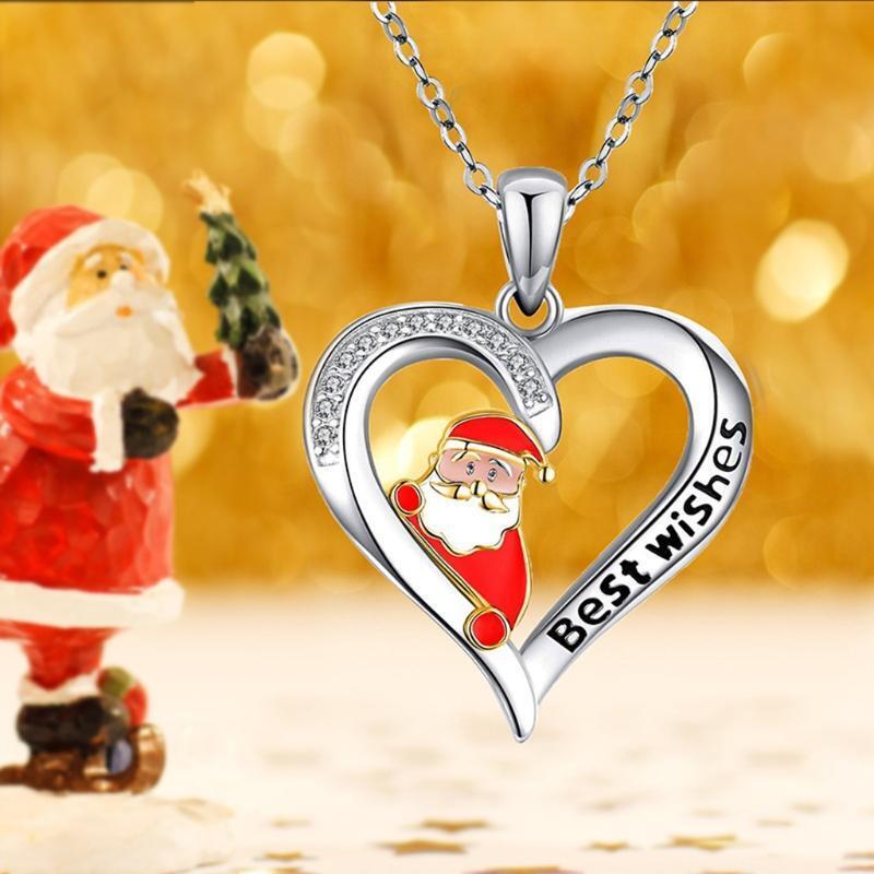 Christmas Santa Claus Heart Necklace Unique Design Party Daily Leisure Wearing
