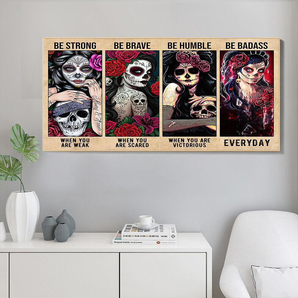 Beauty Skeleton Oil Painting By Numbers DIY Frameless Art Picture On Canvas