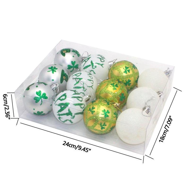 Saint Patrick's Day Balls Set for 12 Christmas Tree Ball DIY Pendants Supplies