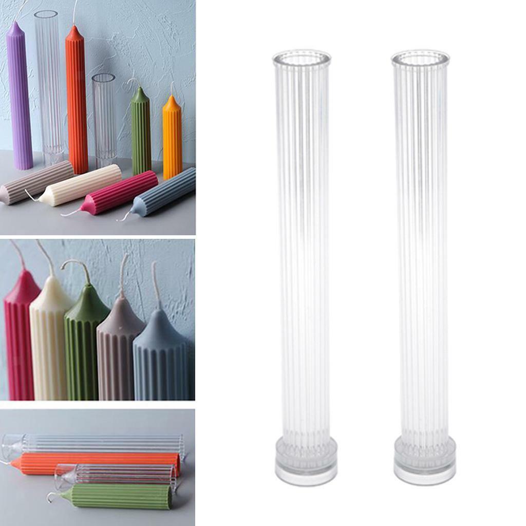 2pcs Long Plastic Candle Making Mold DIY Candle Shaping Mould Handcrafted