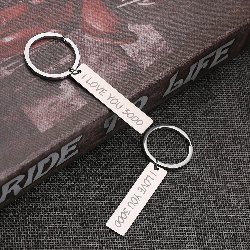 Wife Husband Gift Metal Car Pendant I Love You 3000 Keyring Keyfob Key Ring