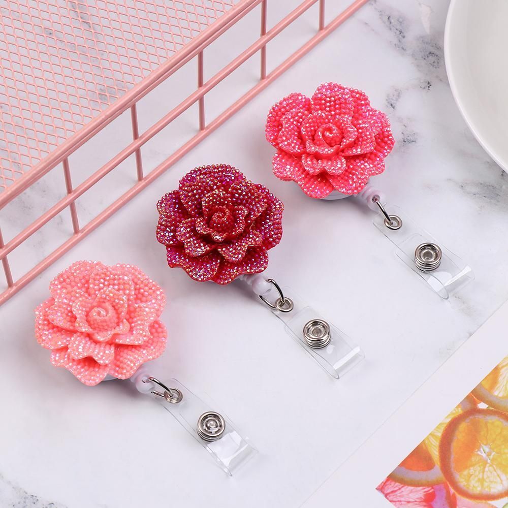Clip Clip ID Name Card Retractable Rose Shape Key Ring Badge Reel Badges Holder