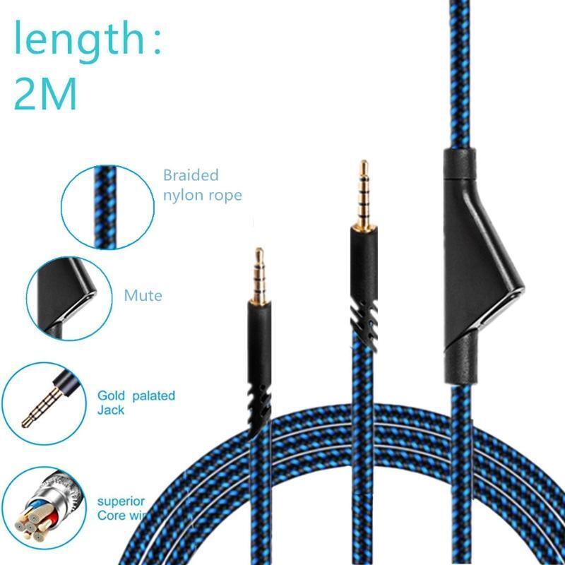 Blue Audio Earphone Cable for -Logitech Astro A10 A40 A30 Gaming Headset