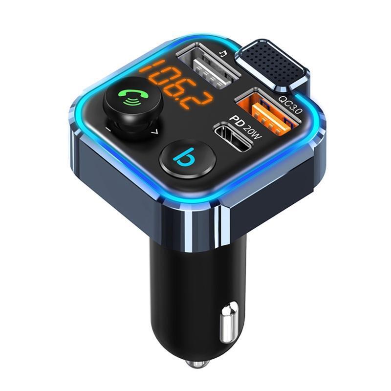 USB QC3.0 PD20W Adapter AUX Audio Stereo Music Player Car Receiver Noise Cancell