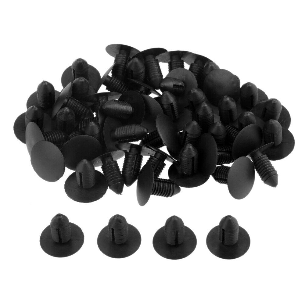 50Pcs Black Fasteners Plastic Rivets trim panels for door  fender bumper