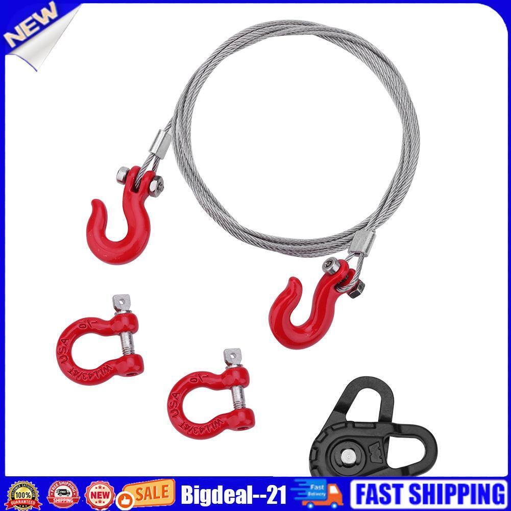 3pcs Rescue Equipment Winch Snatch Block Hook Chain for 1/10 RC Crawler Car