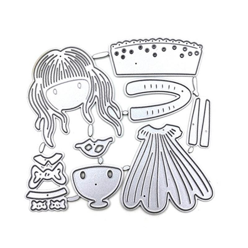 Beautiful Girl Metal Cutting Dies Stencil Scrapbooking DIY Album Stamp Paper
