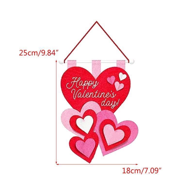 Happy Valentine's Day Door Hanging Sign Love Heart Ornament Home Party Decors