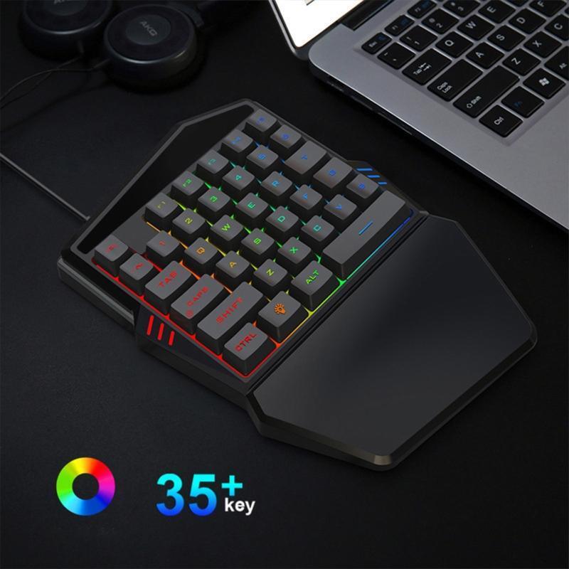 Single Hand RGB Luminous Backlit for Gaming Keyboard Tablet Laptop Windows Games