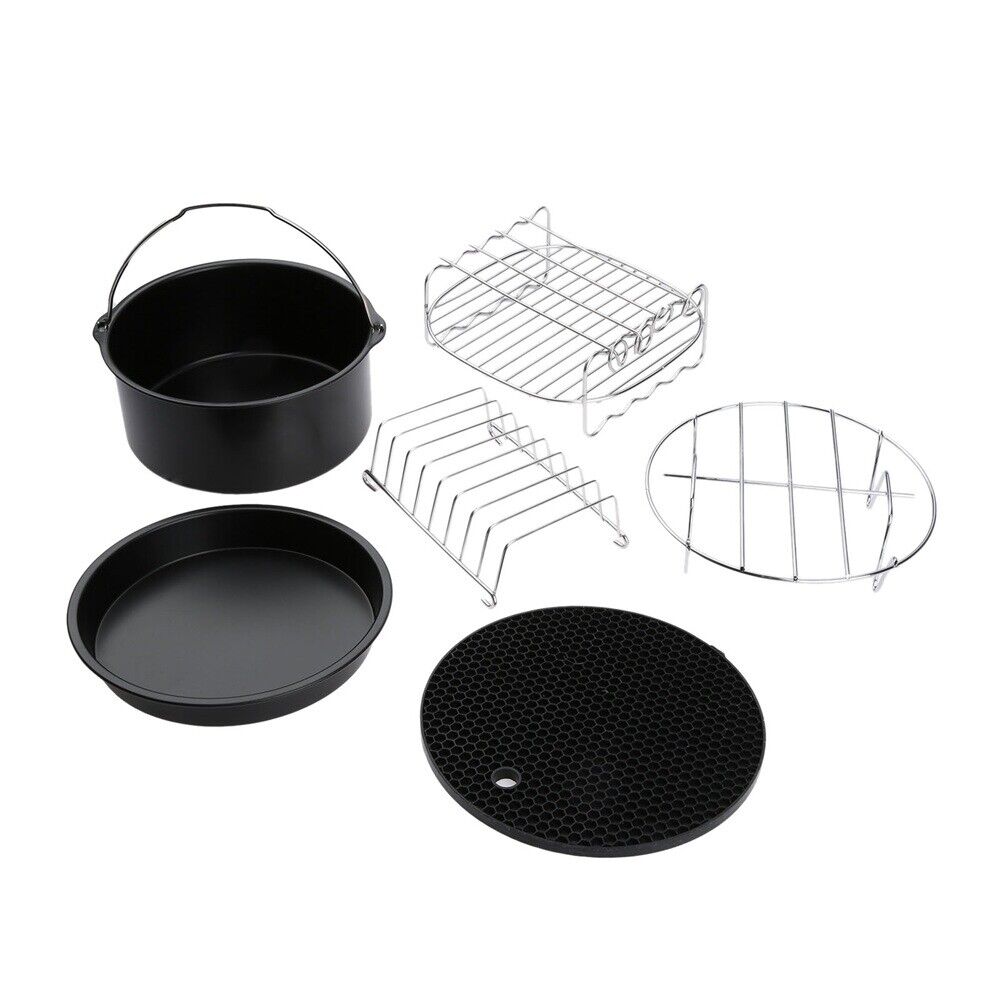 Air Fryer Accessories Set Kit Cooking Tray & Baking Pan With Rack Chips Dish